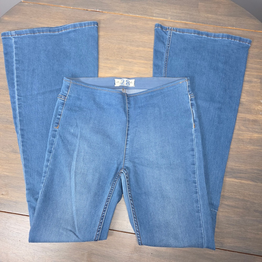 We The Free Womens 28 Jeans Penny Pull On Flare Stretch Denim Bell Bottom Blue